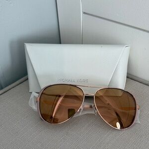 NEW-Michael Kors Rose Gold Aviator Sunglasses